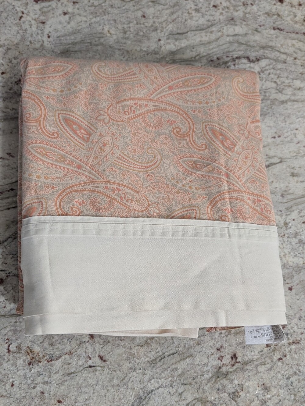 Venus Home Pink Paisley Cotton Flat Sheet Queen 88" X 95" Shabby Chic One Piece